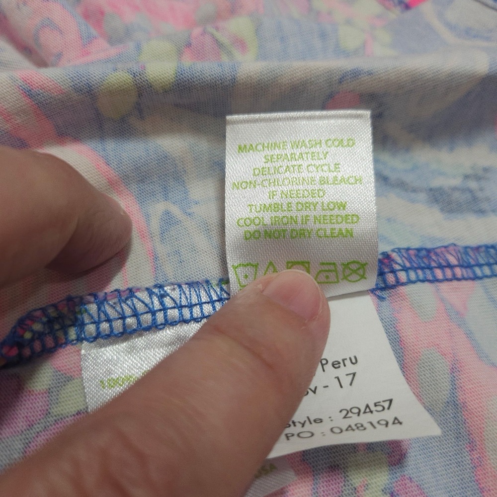 Lilly Pulitzer Amina Fantasy Garden Designer Floral Dress Size XS Pima Cotton - Picture 8 of 8